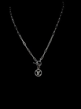 Authentic Louis Vuitton Upcycled LV double-sided charm toggle necklace
